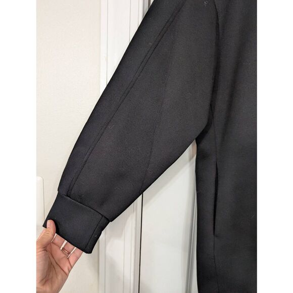 COS‎ Hooded Sweatshirt Mini Dress women's XS black scuba oversized modern - Picture 3 of 8